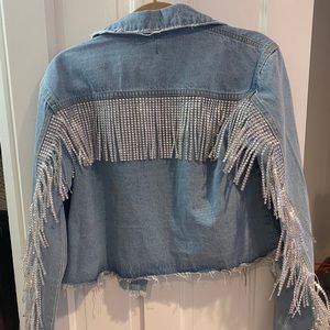 Crop Fringe Denim Jacket